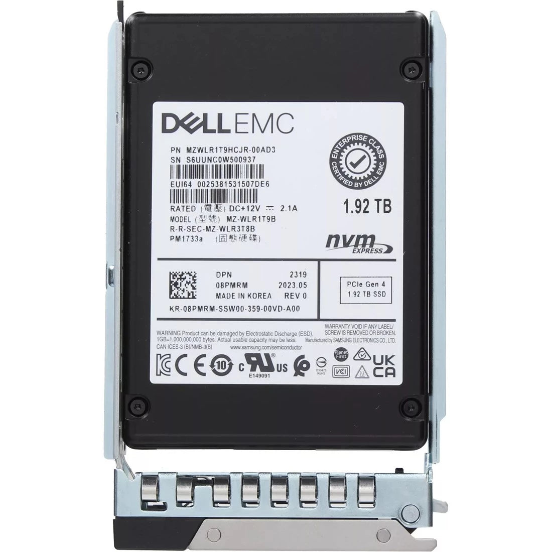 Dell 8PMRM 1.92TB PCIe Gen4 NVMe 읽기 집약적 TLC 2.5인치 SSD 참고 | 사용된