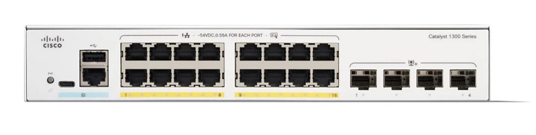 Cisco C1300-16T-2G PoE đầy đủ 16 cổng GE cho Catalyst 1300 | ĐÃ SỬ DỤNG