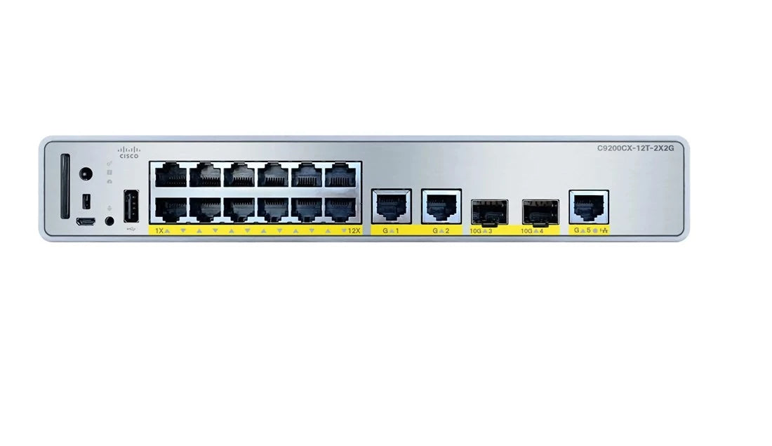 Cisco C9200CX-12T-2X2G-A Catalyst 9200CX 12-Port 1G, 2x10G and 3x1G Network Advance Switch | USED