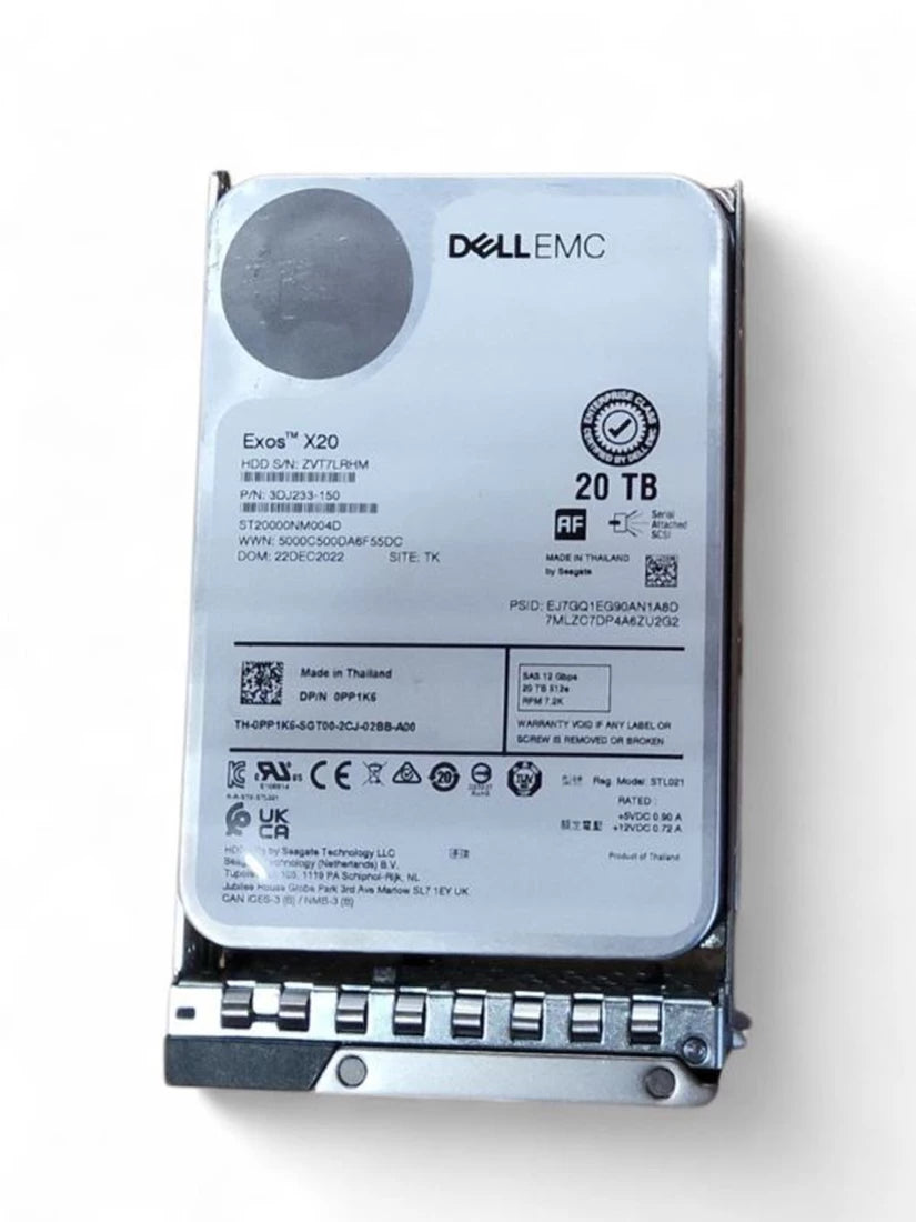 Dell PP1K6 20TB 7.2K SAS ISE 12Gbps Hot-Plug Hard Drive | USED