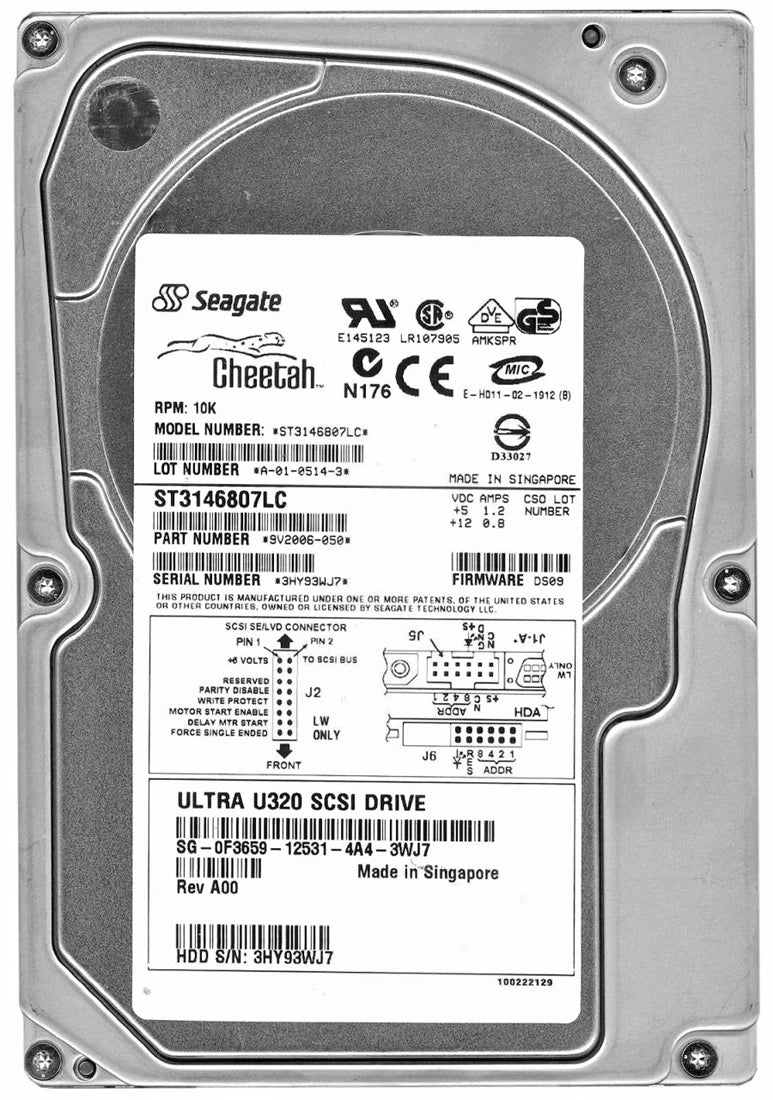 Refurbished | Seagate Cheetah ST3146807LC 147GB 10K Ultra320 SCSI 3.5inch Ref HDD