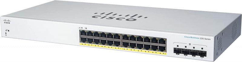 (<tc>새로운</tc>) Cisco Business 24-GE | 4x1G SFP 스마트 <tc>네트워크 스위치</tc> (CBS220-24T-4G) 메인 이미지