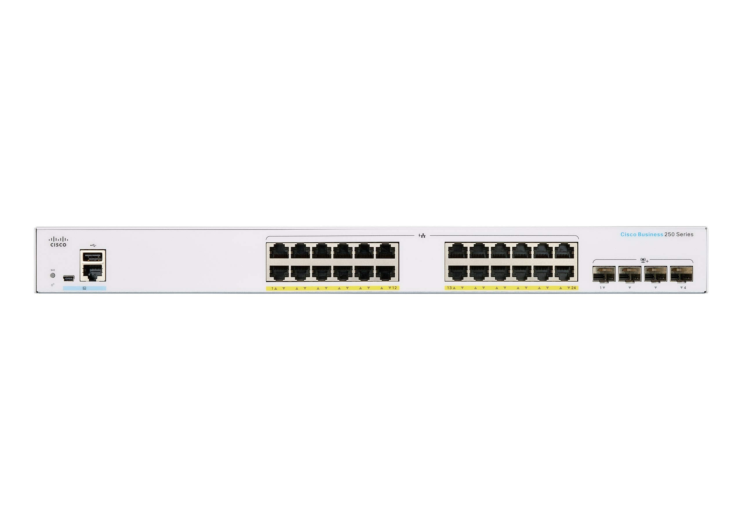 Cisco CBS250-24T-4X Quản lý thông minh <tc>công tắc mạng</tc> – Bộ chia mạng Gigabit 24 cổng với 4 cổng uplink SFP+ 10G | Đã qua sử dụng Hình ảnh chính