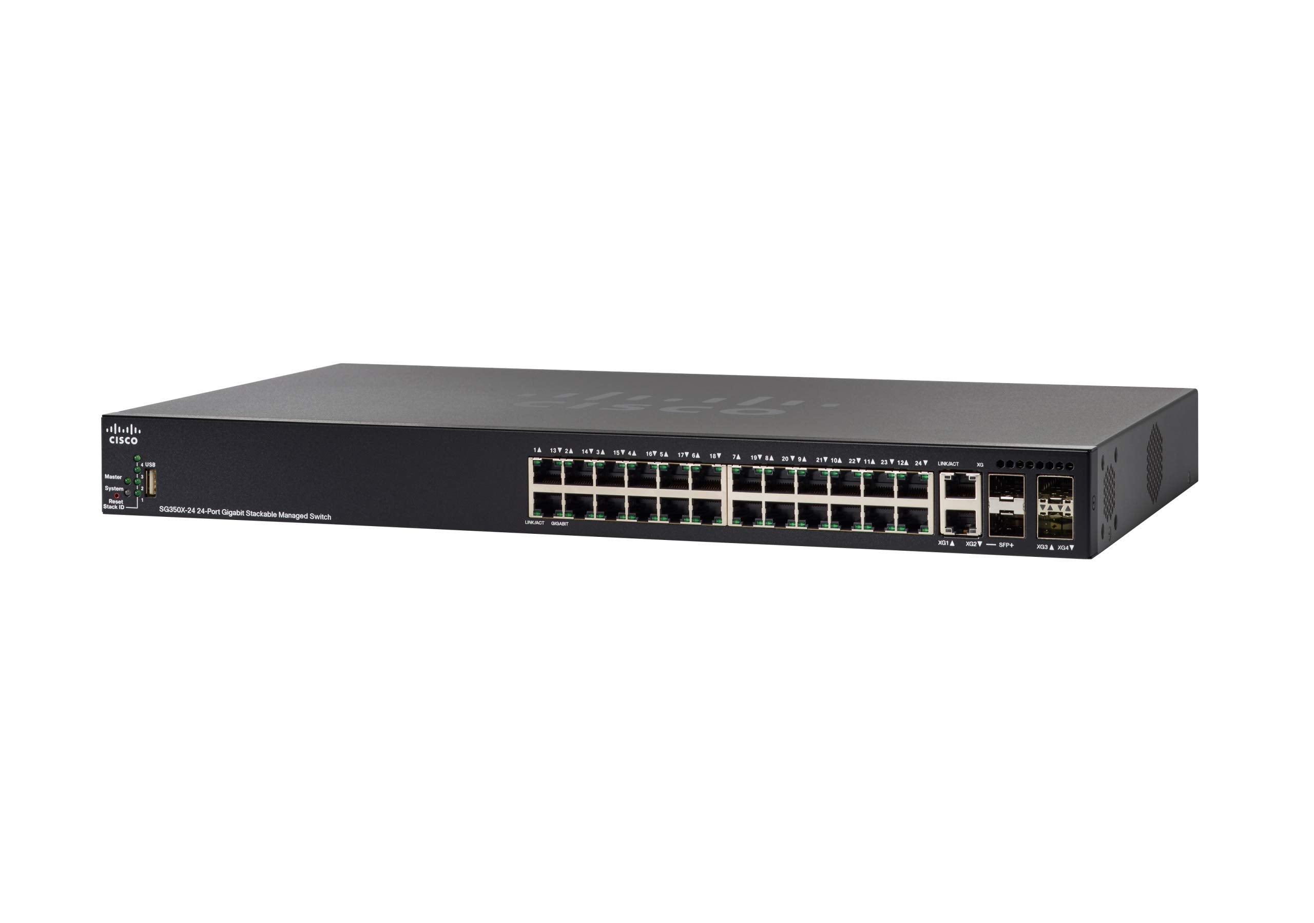 Cổng Cisco SG350X-24-K9 24x 1GbE PoE+, 2x Combo 10GbE SFP+ & 2x 10GbE SFP+ | ĐÃ SỬ DỤNG Hình ảnh chính
