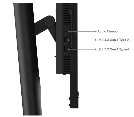 （<tc>全新行货</tc>) 联想 ThinkVision T24mv-30 23.8 英寸无边框 IPS 显示屏、1000:1、4-6 毫秒、1920 x 1080、250 尼特、99% sRGB、DP+HDMI+USB-C、倾斜/旋转/升降/枢转、以太网、USB 集线器、集成摄像头/麦克风/扬声器、TCO 9.0、ES、EPEAT Gold|PN：63D7UAR3WW