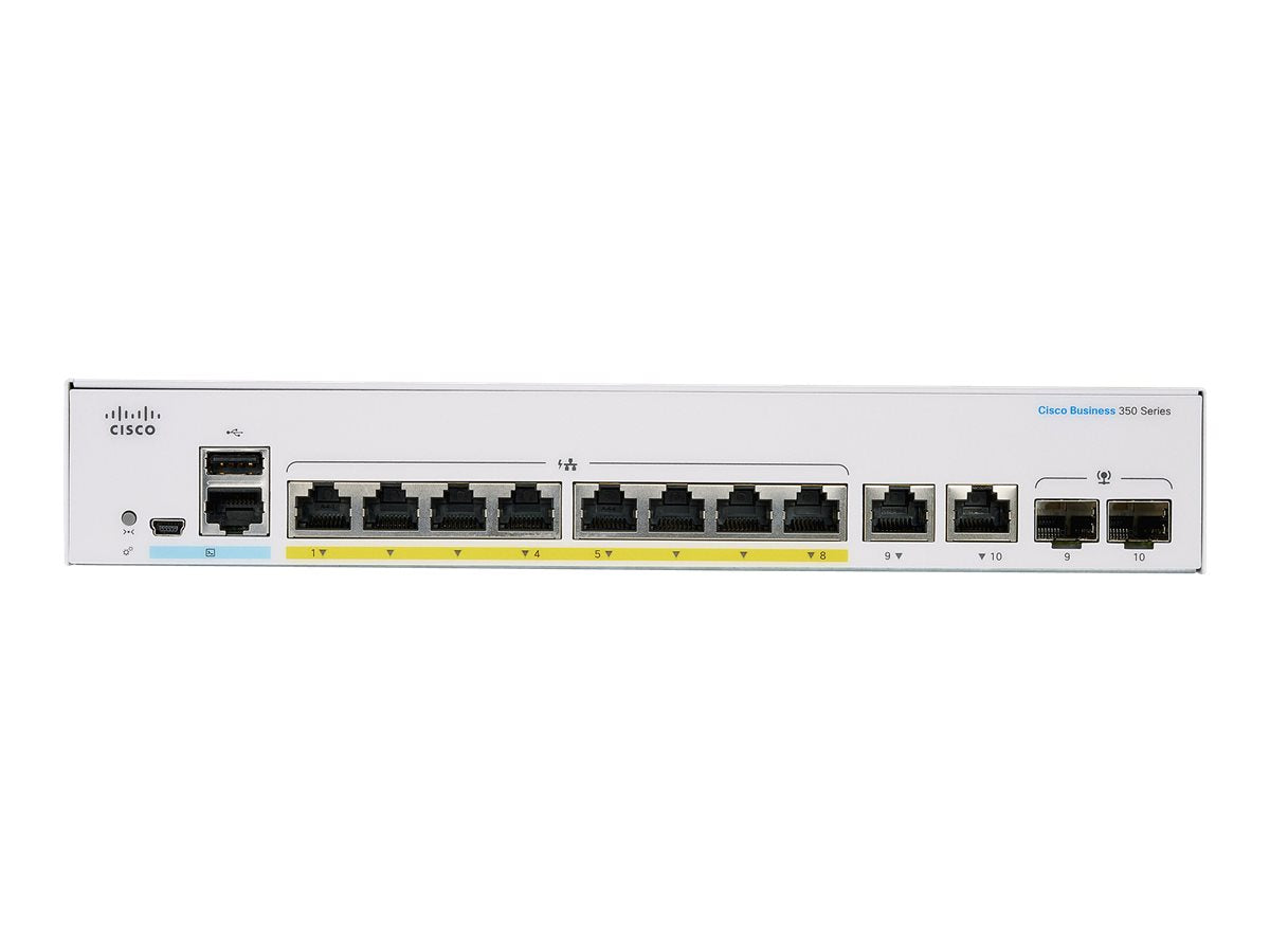 Cisco CBS350-8FP-2G ビジネス350 8ポート ギガビット フルPoE+ 120W 2x GE SFP <tc>ネットワークスイッチ</tc> - | 新着