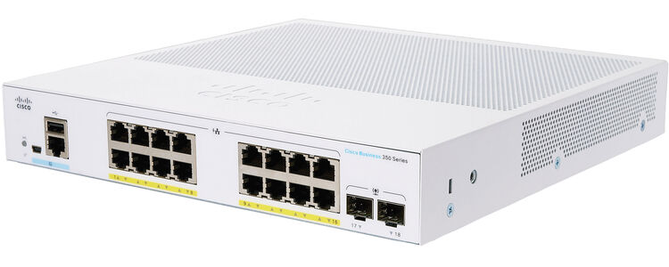 (<tc>NOUVELLE</tc>Cisco Business 16-GE | 2 x 1G SFP | PoE+ (120 W) Smart <tc>Switch</tc> (CBS350-16P-2G) Image principale