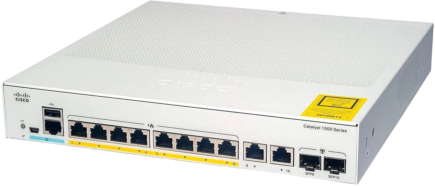 Cisco C1000-8FP-2G-L Catalyst 1000 8端口千兆以太网全PoE+ 120W 2个1G SFP端口 无风扇L2 <tc>交换机</tc> - | 新