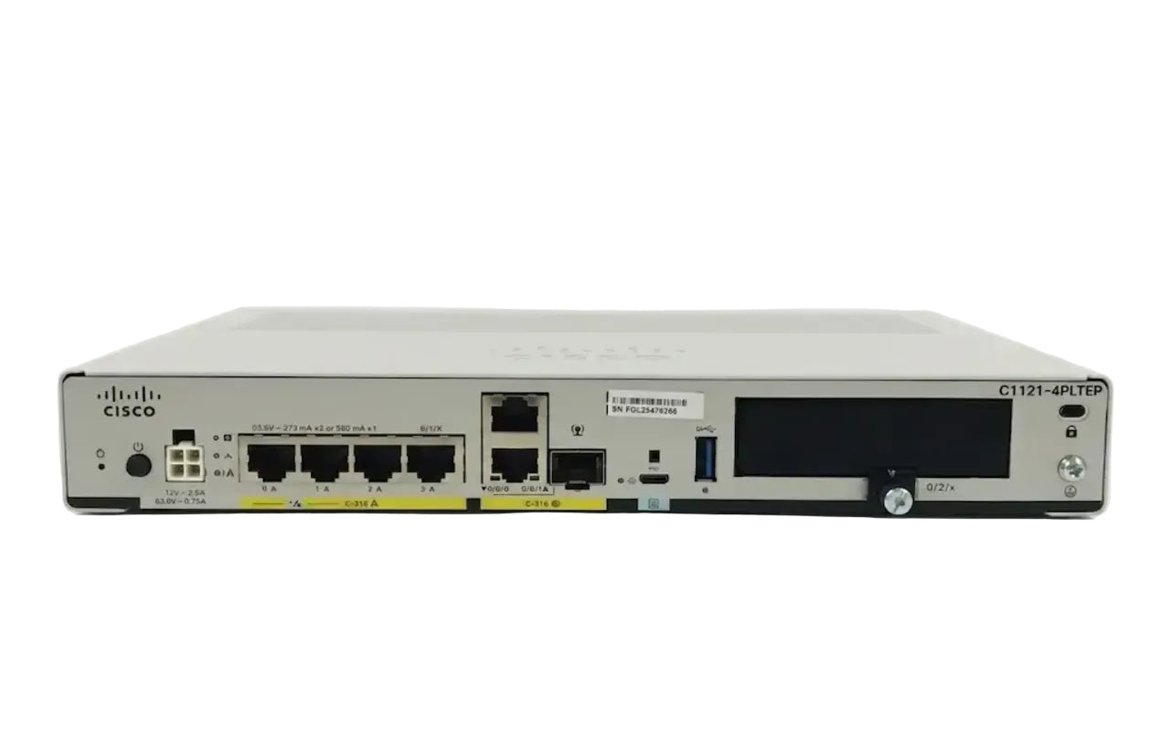 Cisco C1121-4PLTEP ISR 1121 4x GE LAN Dual GE SFP WAN LTE Pluggable SD-WAN NGFW IOS XE Router | USED