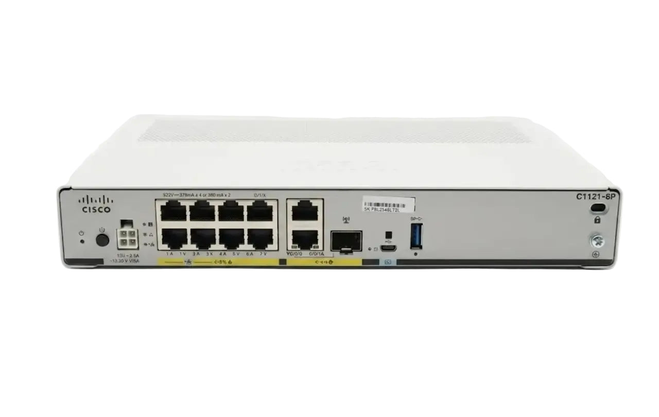 Cisco C1121-8P ISR 1121 8x GE LAN double GE SFP WAN 650 Mbps SD-WAN NGFW IOS XE routeur | UTILISÉ Image principale
