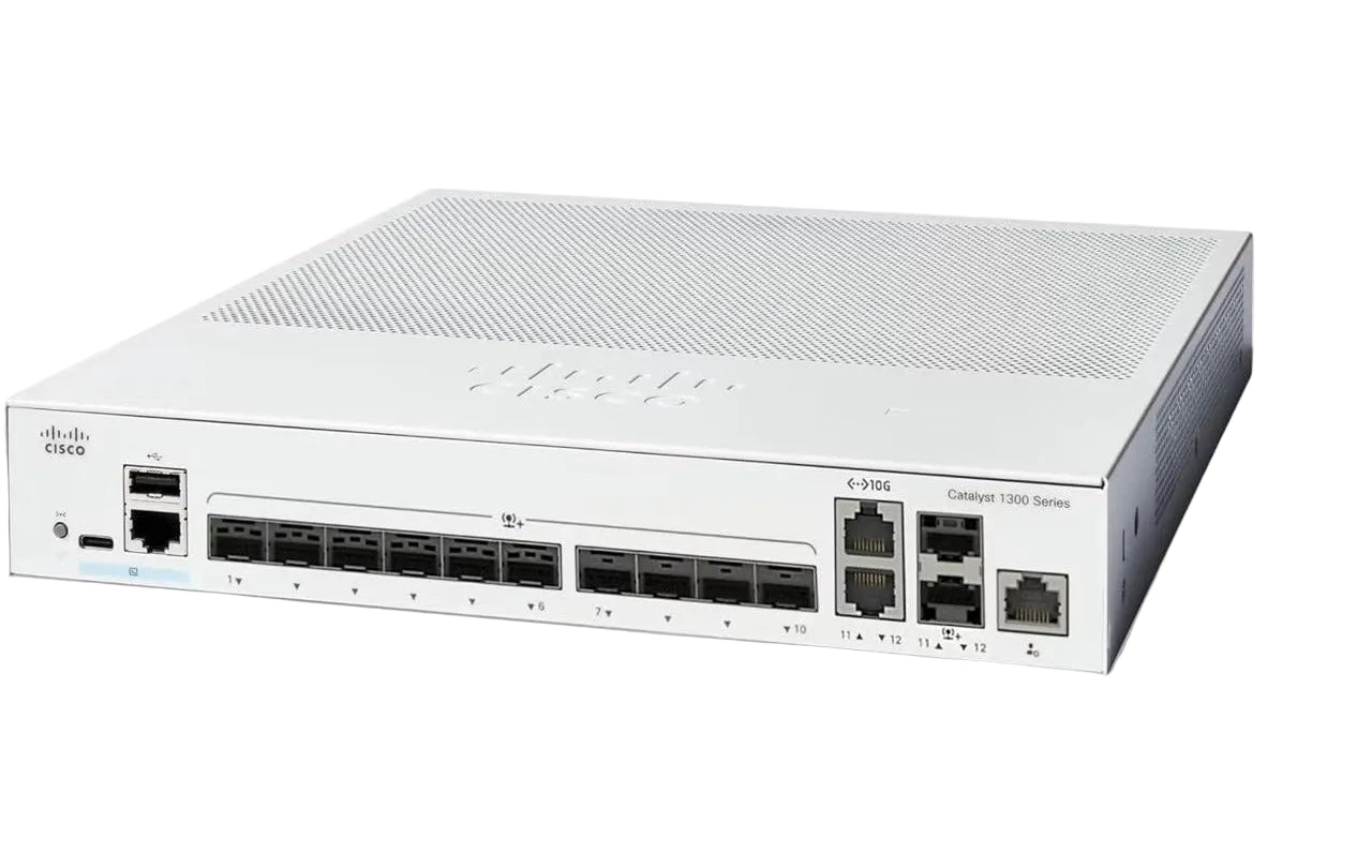 Cisco C1300-12XS Catalyst 1300 12-Port 10G SFP+ 2x RJ-45 Combo 240 Gbps FPS L3 Switch | USED