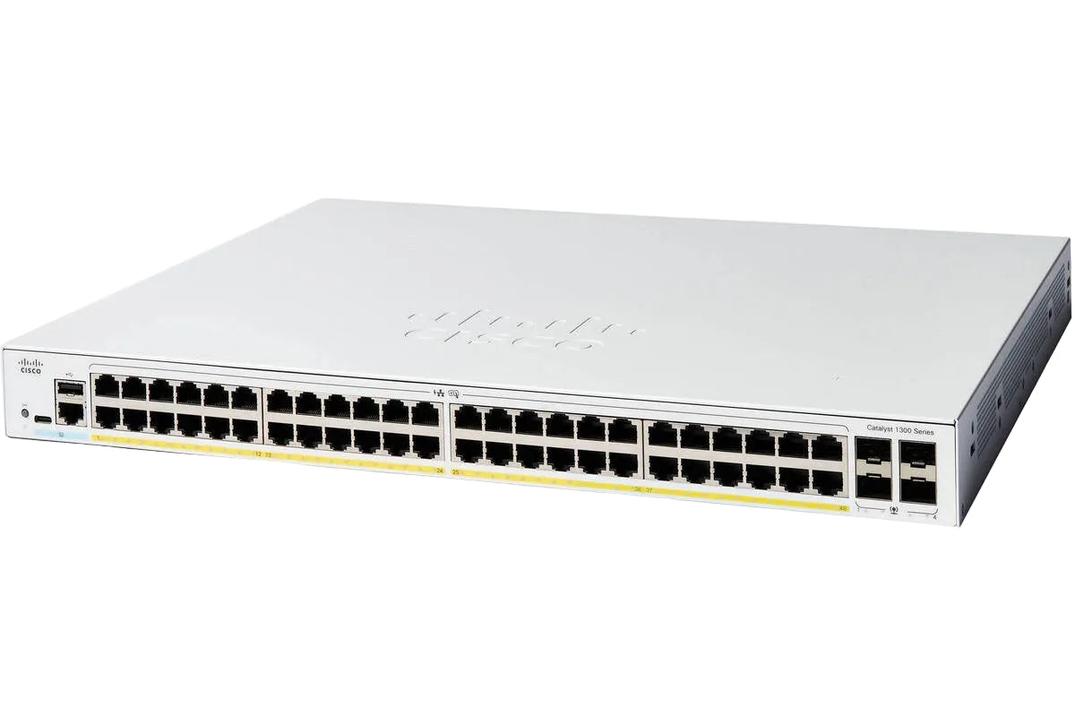 Cisco C1300-48T-4X Catalyst 1300 48-Port GbE Non-PoE 4x 10G SFP+ 176 Gbps L3 Managed Switch | USED