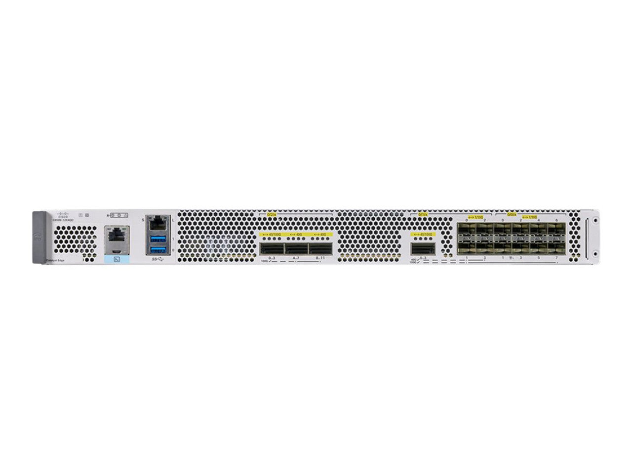 Cisco C8500-12X4QC Catalyst 8500 12x 10G SFP+ 2x 100G QSFP28 200 Gbps IOS XE SD-WAN エッジ ルータ |使用済み