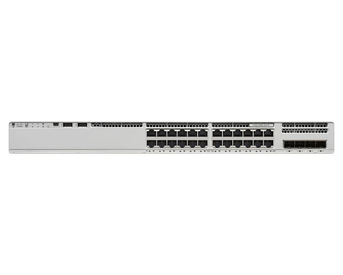 Cisco C9200L-24P-4X-E ​​Catalyst 9200L 24-Port GbE PoE+ 195W 4x 10G SFP+ StackWise-80 Network Essentials <tc>Switch</tc> | GEBRAUCHT