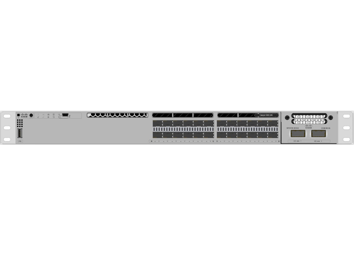 Cisco C9300-24S-A 24-port 1G SFP w/ 10/40G optional uplinks, Network Advantage | USED