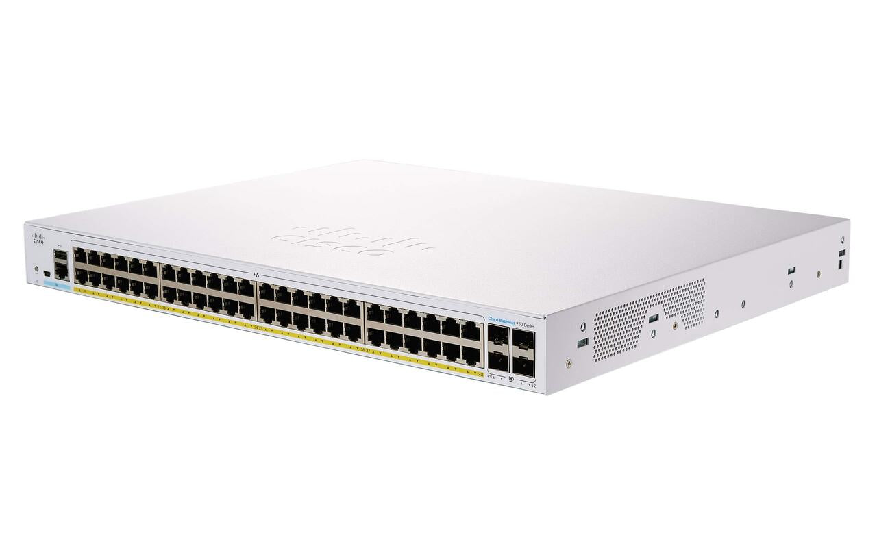 Cisco CBS250-48T-4X Smart <tc>công tắc mạng</tc> 48 cổng RJ45 1GB, 4 cổng SFP+ 10GB, dòng 250 - | MỚI Hình ảnh chính