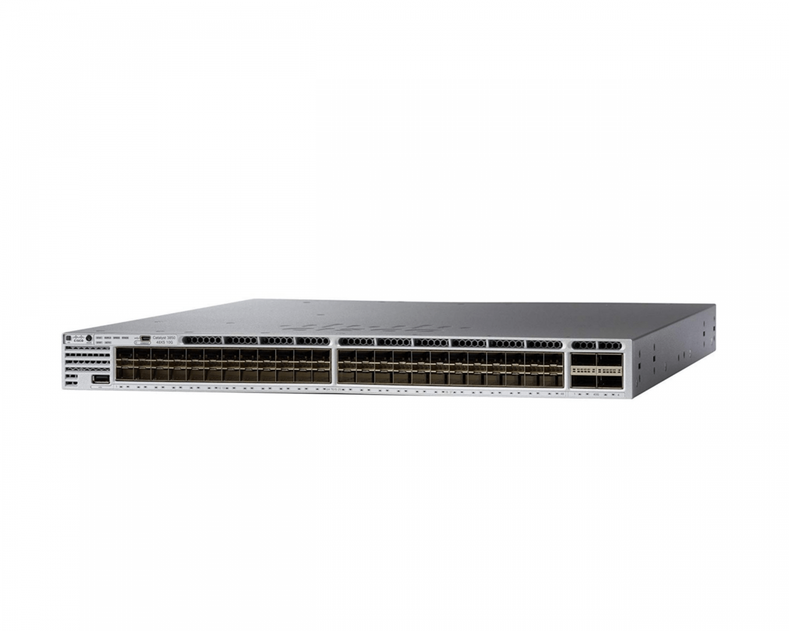 Cisco WS-C3850-48XS-E Catalyst 3850 48x 10G SFP+ 4x 40G QSFP+ 1.28 Tbps IP Services Switch | USED Main image