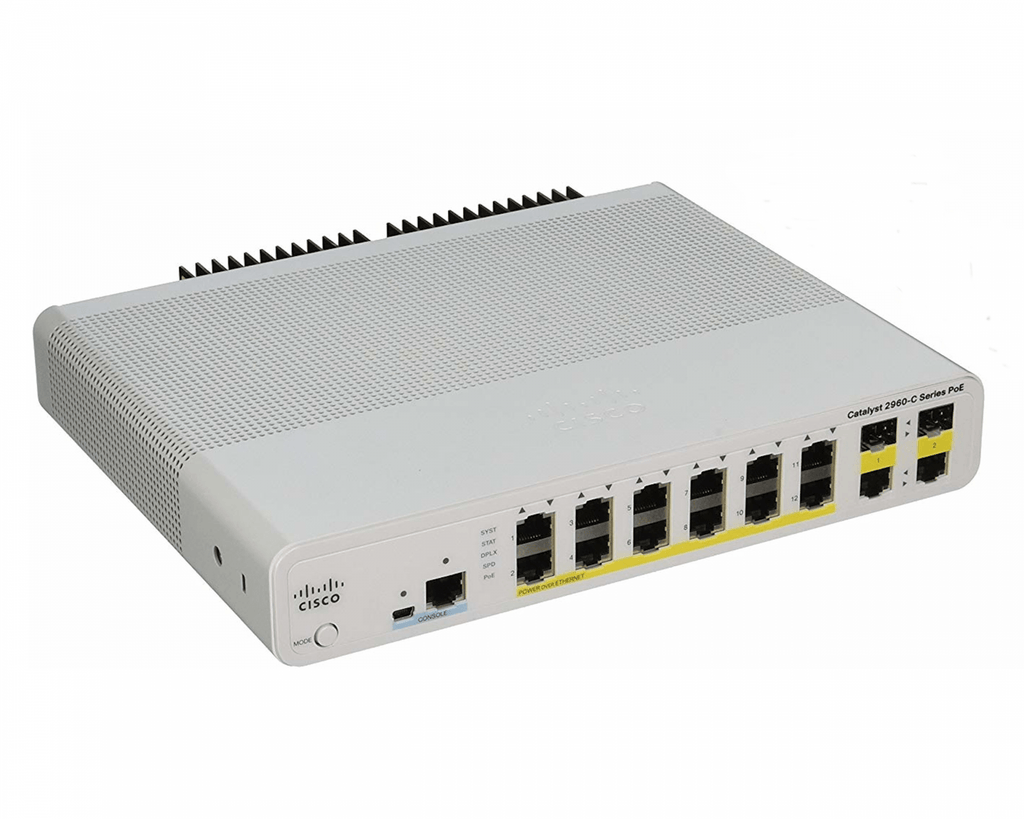 Cisco WS-C2960C-12PC-L Catalyst 2960C 12-Port FE PoE 124W Dual Uplink LAN Base Compact Switch - | NEW