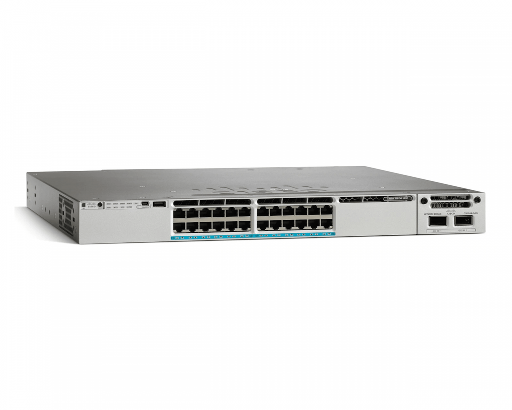 思科 WS-C3850-24XU-S 24 端口 100Mbps/1/2.5/5/1 Gbps UPOE 1100W AC IP 基座 |用过的