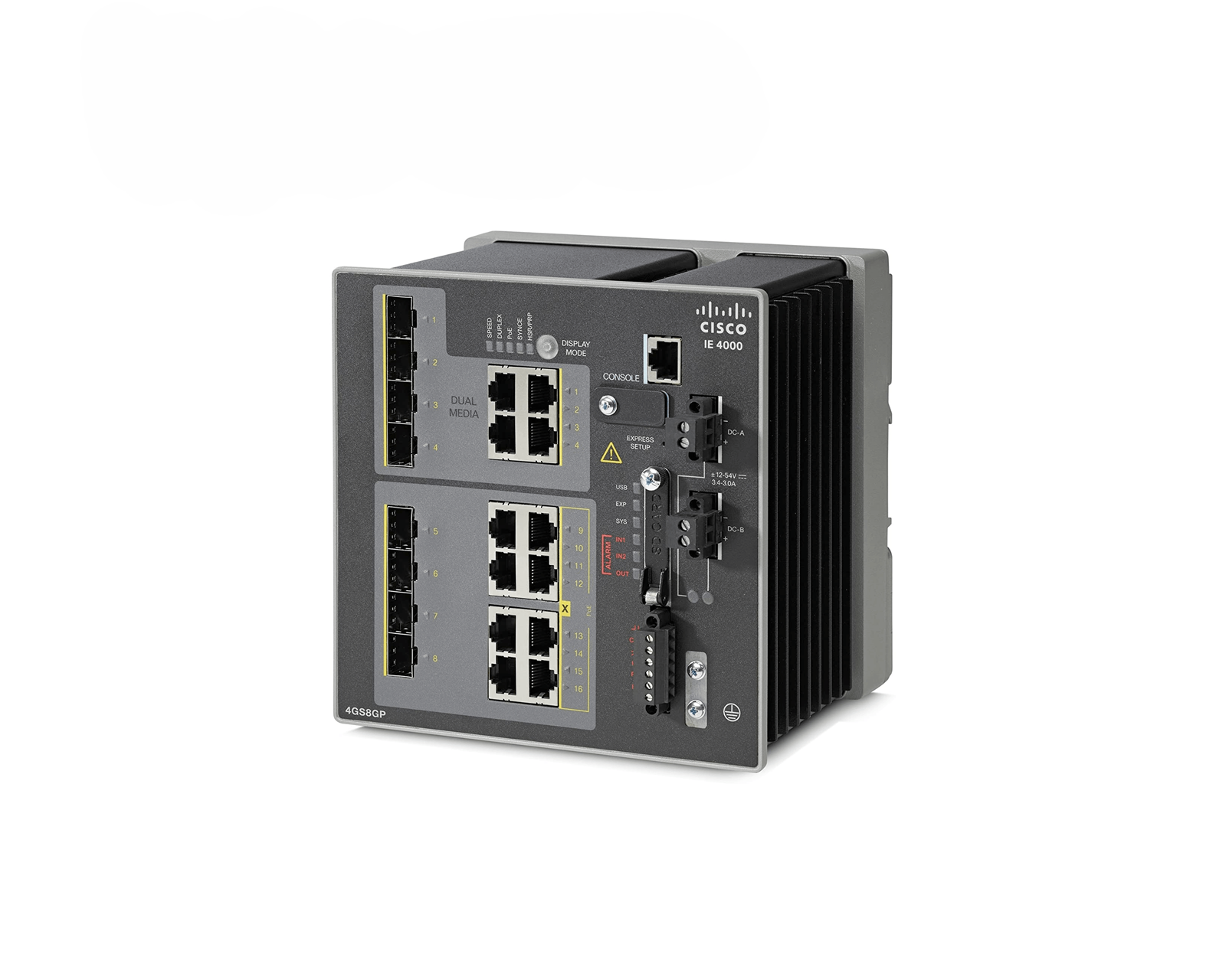 Cisco IE-4000-4GS8GP4G-E Industrial Ethernet Switch IE4000 w/ 4 GE SFP, 8 GE PoE+ and 4 GE combo uplink ports - | NEW