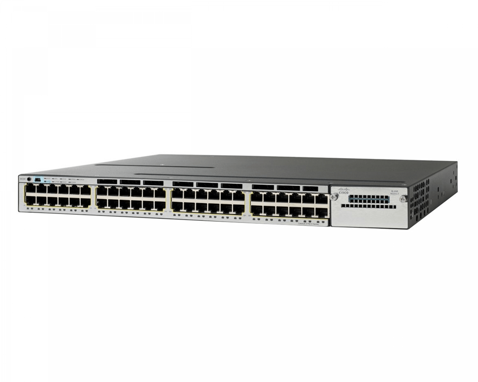 CISCO WS-C3750X-48PF-L 48 PORT GIGABIT ETHERNET POE+ IP BASE DUAL 1100W AC PWR | USED