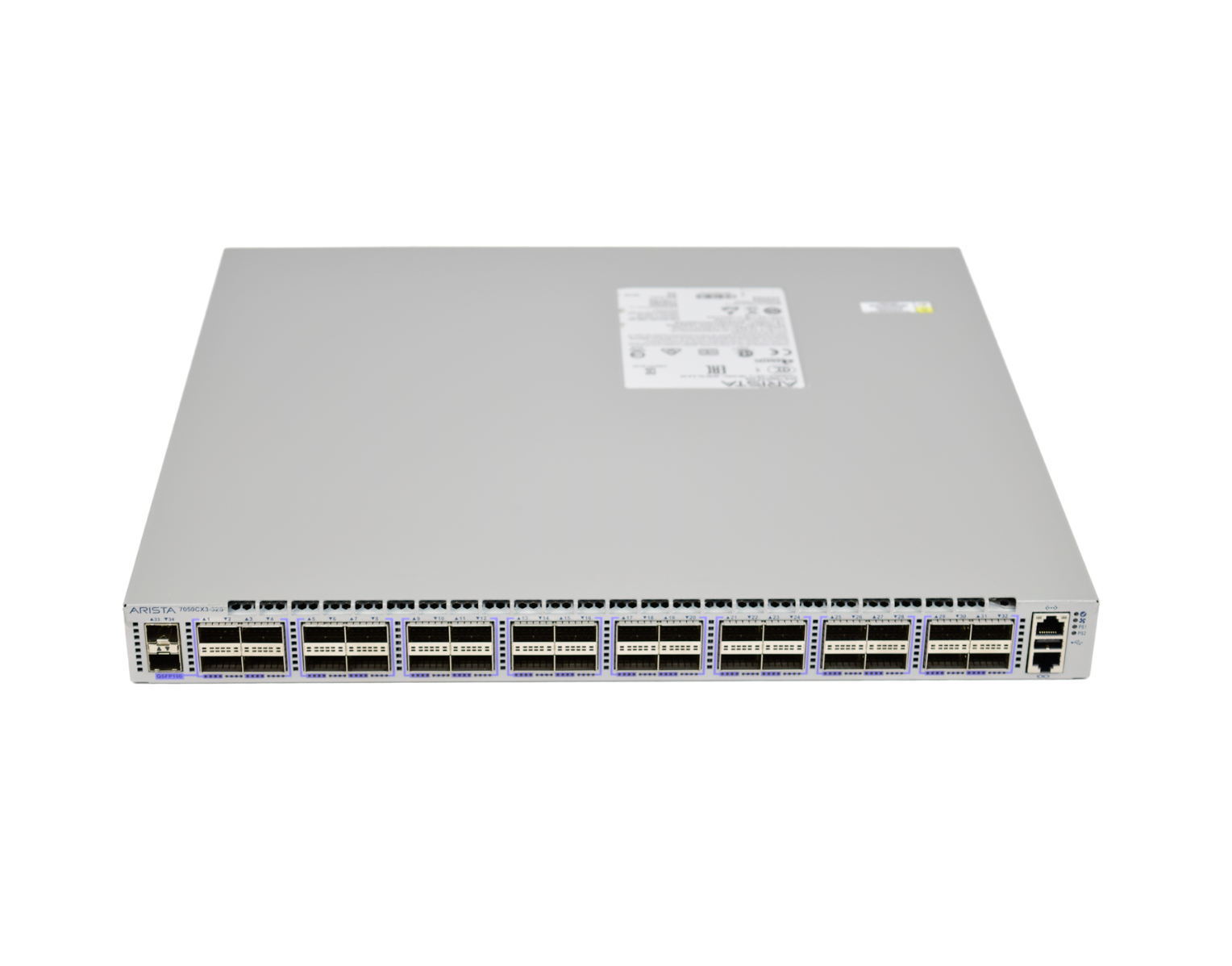 Arista DCS-7050CX3M-32S-F 32x 100GbE MACsec Rechenzentrum <tc>Switch</tc> Luftfederung von vorne nach hinten | GEBRAUCHT