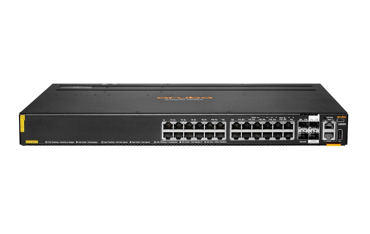 HPE Aruba R8Q68A CX 6200M 24端口千兆以太网PoE+ 740W 4个10G SFP+三层模块化交换机 <tc>交换机</tc> | 二手