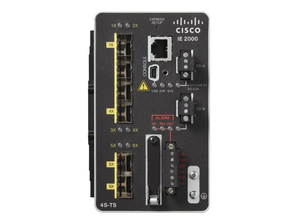 Cisco IE 2000 IE-2000-4S-TS-GB 4-Port FE SFP 2x GE SFP Industrielle DIN-Schiene <tc>Switch</tc> LAN-Basisstation - | NEU