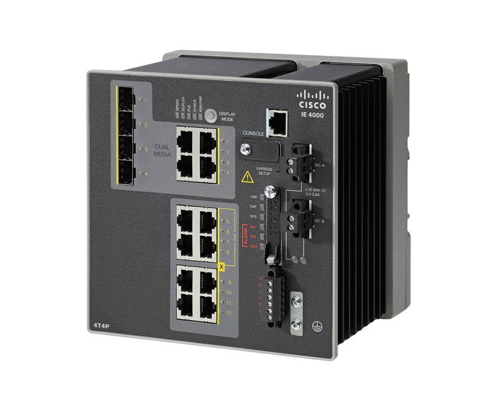 Cisco IE4000 IE-4000-4T4P4G-E 4x FE 4x FE PoE+ 4x GE Combo DIN Rail Rugged Industrial Ethernet Switch - | NEW