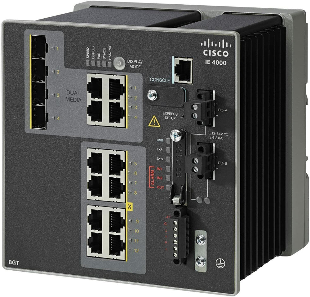 Cisco IE 4000 IE-4000-8GT4G-E 8 ports GE RJ45 4x GE Combo Rail DIN industriel <tc>Switch</tc> Base LAN - | NOUVEAU