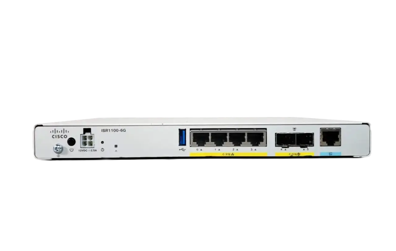 Cisco ISR1100-6G ISR 1100 Series 6x GE IOS XE SD-WAN Routeur de branchement sans ventilateur - | NOUVEAU Image principale