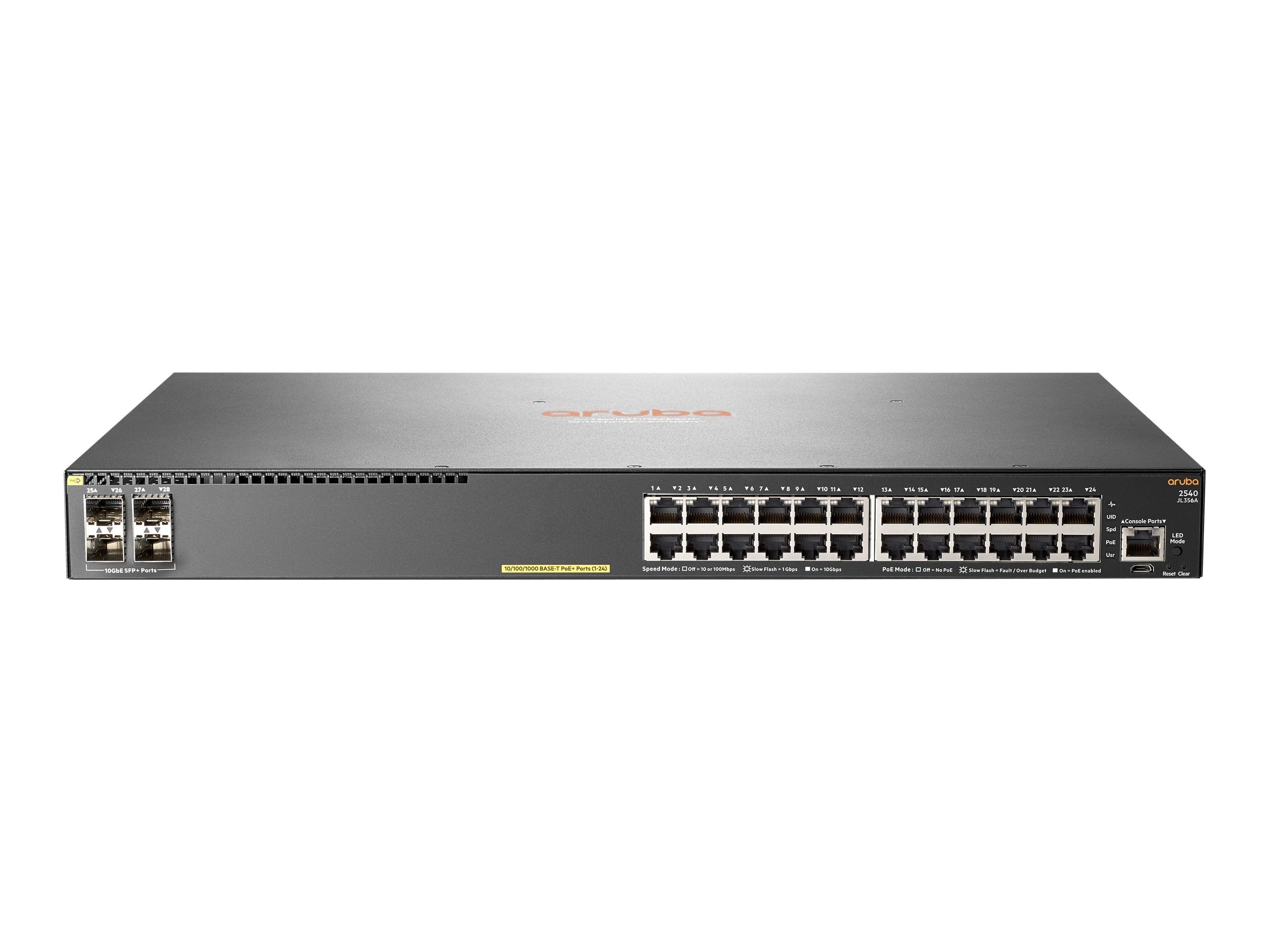 HPE Aruba JL356A 2540 24-Port GbE PoE+ 370W 4x 10G SFP+ 128 Gbps Layer 2 Managed Switch - | NEW