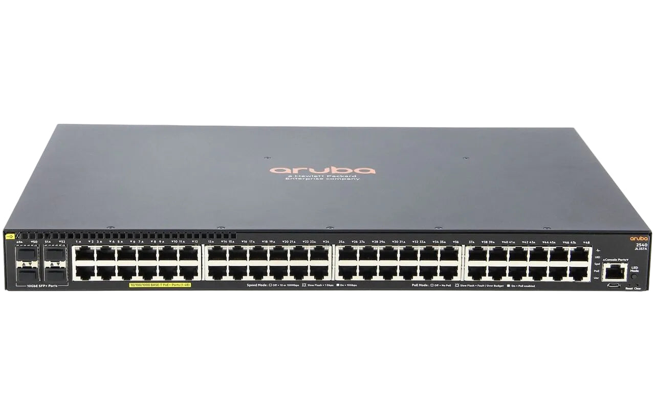 HPE Aruba JL357A 2540 48-Port GbE PoE+ 370W 4x 10G SFP+ 176 Gbps Layer 2 Managed Switch | USED