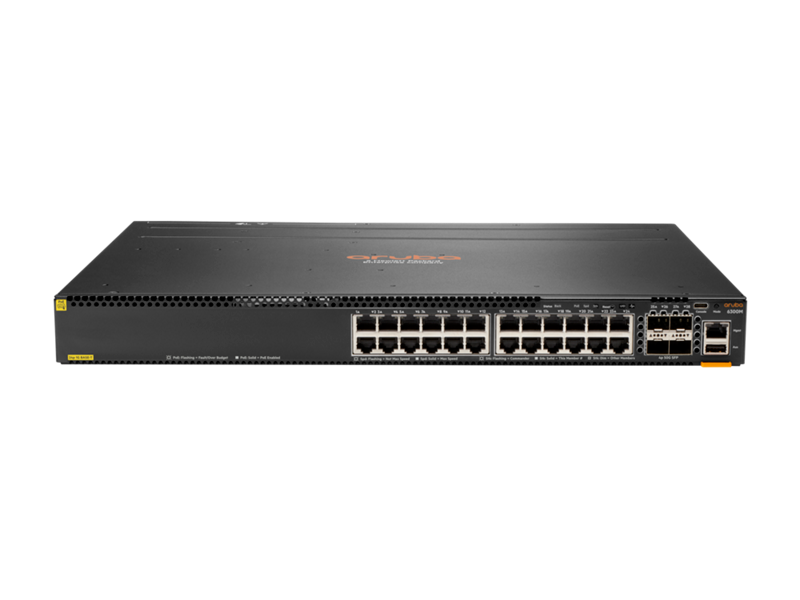 HPE Aruba JL662A CX 6300M 24-Port GbE PoE+ 4x SFP56 Layer 3 Stackable Switch - | NEW Main image