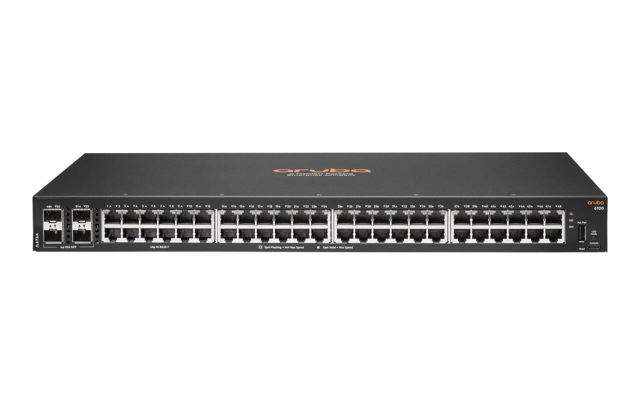 HPE Aruba JL676A CX 6100 48端口千兆以太网交换机，4个1G/10G SFP+端口，二层管理型交换机 <tc>交换机</tc> | 二手