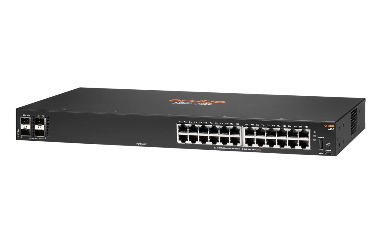 HPE Aruba JL678A CX 6100 24-Port 10/100/1000 4x 10G SFP+ Static Routing Managed Switch - | NEW Main image