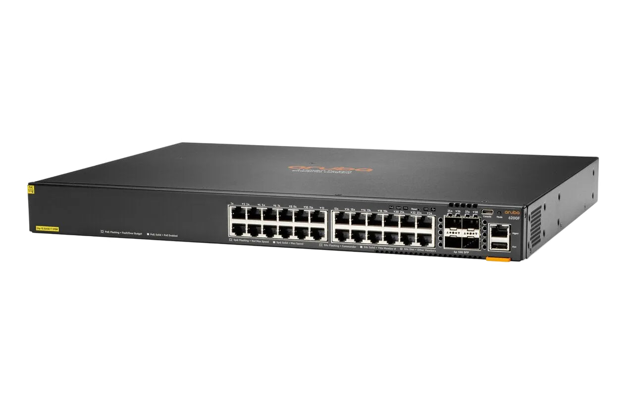 HPE Aruba JL725A CX 6200F 24-Port Gigabit Class4 PoE+ 370W 4x 1/10G SFP+ Switch | USED Main image