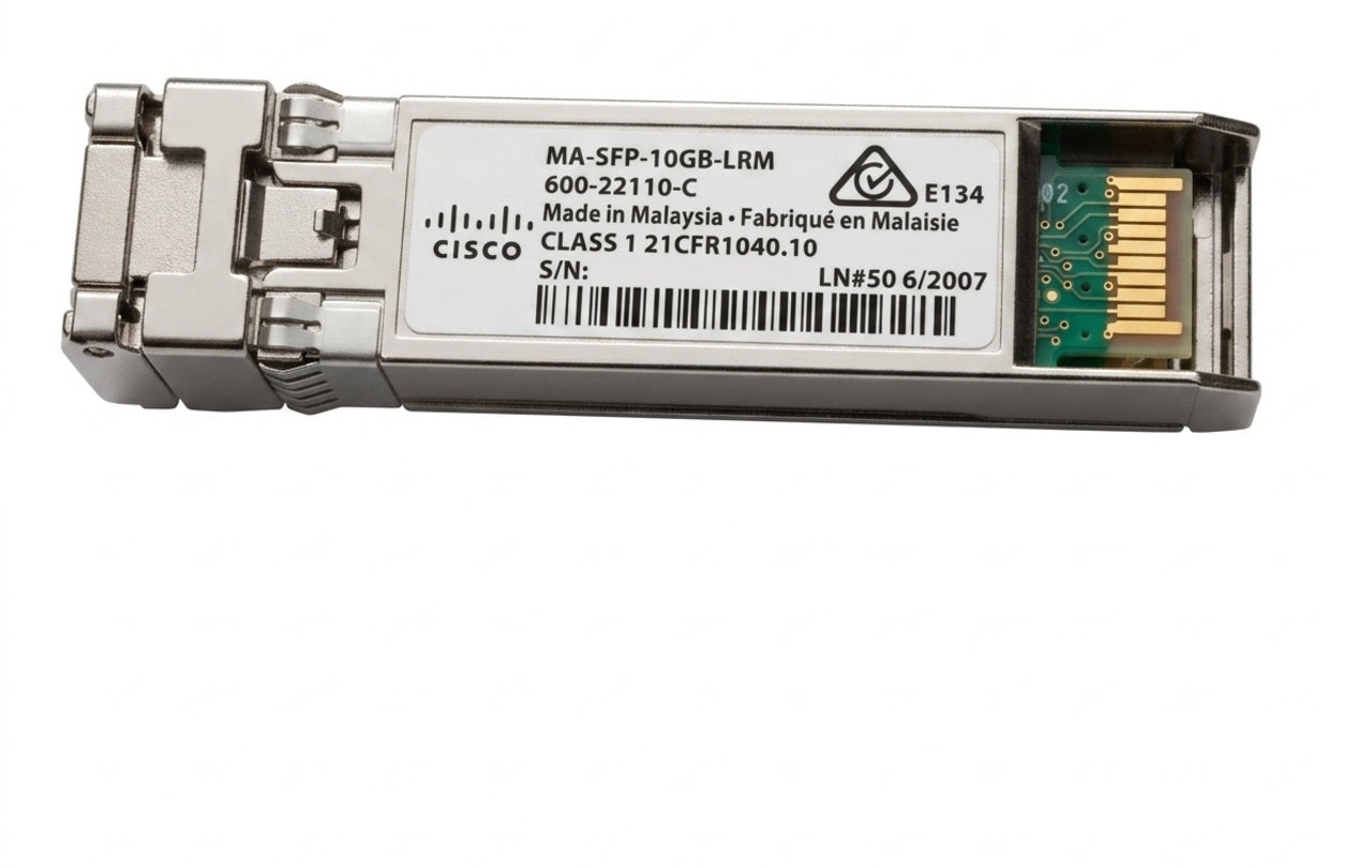 思科 Meraki MA-SFP-10GB-LR 10GBASE-LR 10G SFP+ 1310nm 10km SMF LC 双工 DOM 收发器 - |新的