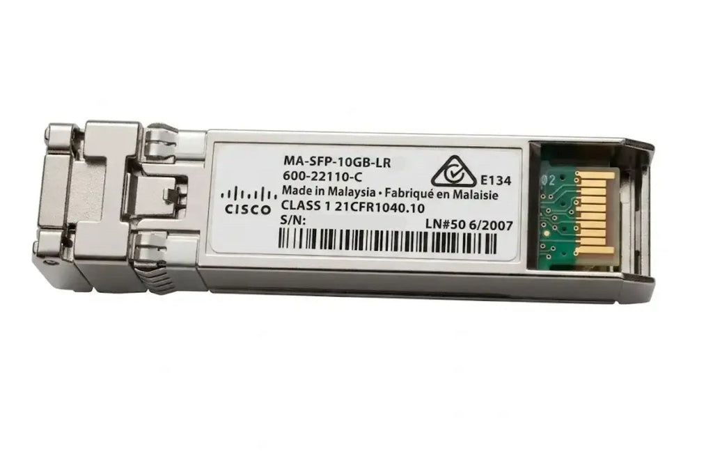 思科 Meraki MA-SFP-10GB-LR 10GBASE-LR 10G SFP+ 1310nm 10km SMF LC 双工 DOM 收发器 - |新的