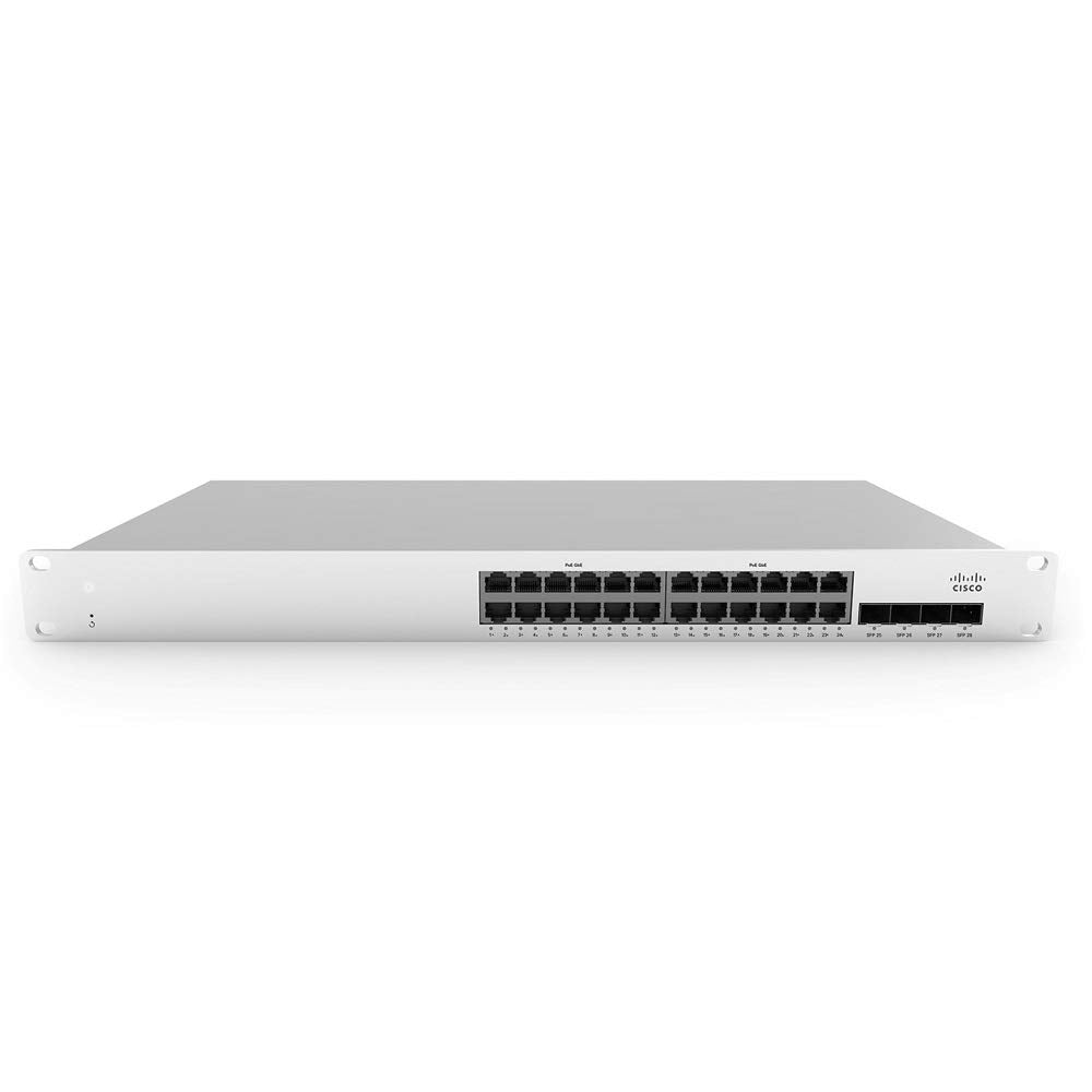 Cisco Meraki MS210-24P-HW MS210 24端口千兆PoE+云管理可堆叠交换机 <tc>交换机</tc> | 二手