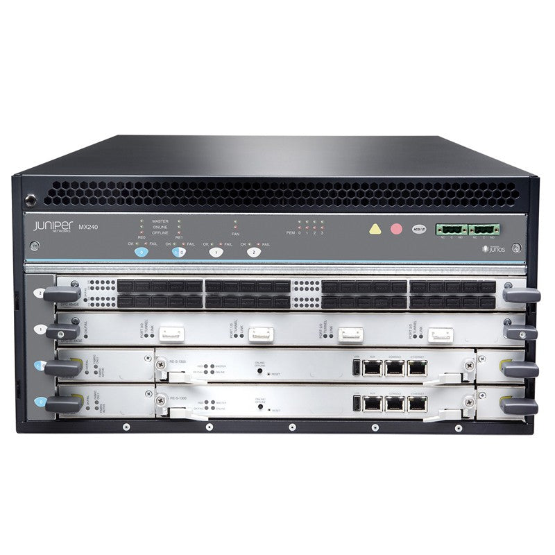 JUNIPER MX240 高级交流路由器 2X RE-S-2000-4096 \| 1X MPC-3D-16XGE-SFPP MX240 |用过的