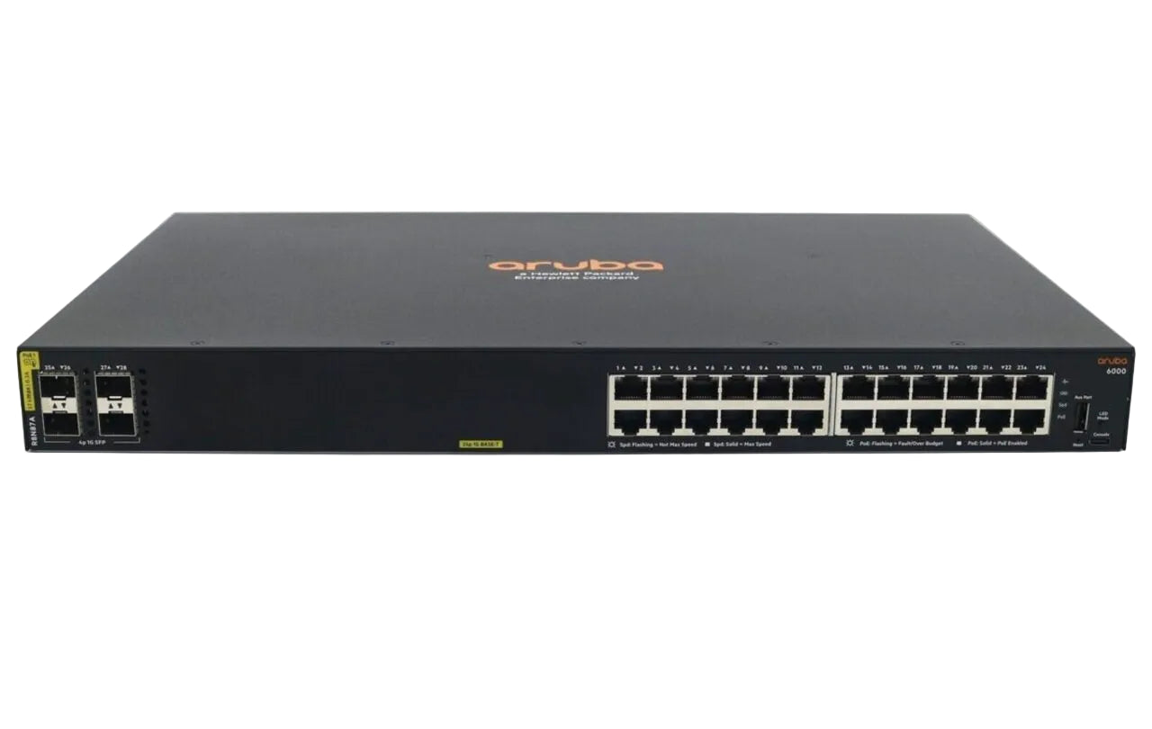 HPE Aruba R8N87A CX 6000 24端口千兆以太网 PoE+ 四类二层管理型交换机 <tc>交换机</tc> - | 新