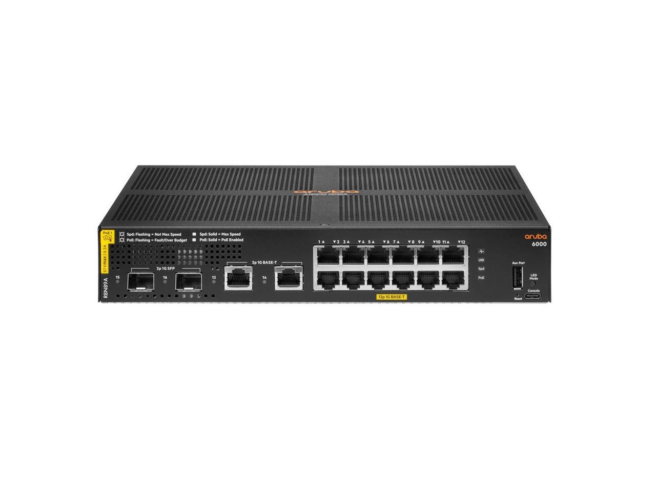 HPE Aruba R8N89A CX 6000 12端口千兆以太网 PoE+ 四类二层管理型交换机 <tc>交换机</tc> | 二手