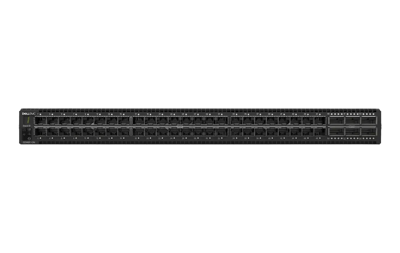 Dell EMC S5148F-ON 48 个 25GbE SFP28 端口，6 个 100GbE QSFP28 端口，3.6 Tbps 传输速率，512K MAC 地址，三层接口 <tc>交换机</tc> - | 新