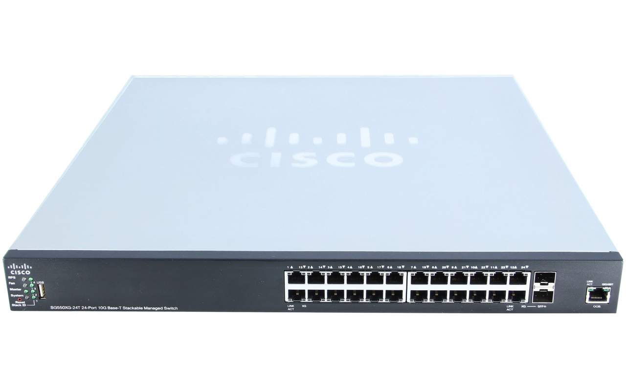 Cisco SG550XG-24T-K9, commutateur administrable empilable 24 ports 10GBase-T série 550X avec 2 ports 10G-SFP+ <tc>Switch</tc> | OCCASION