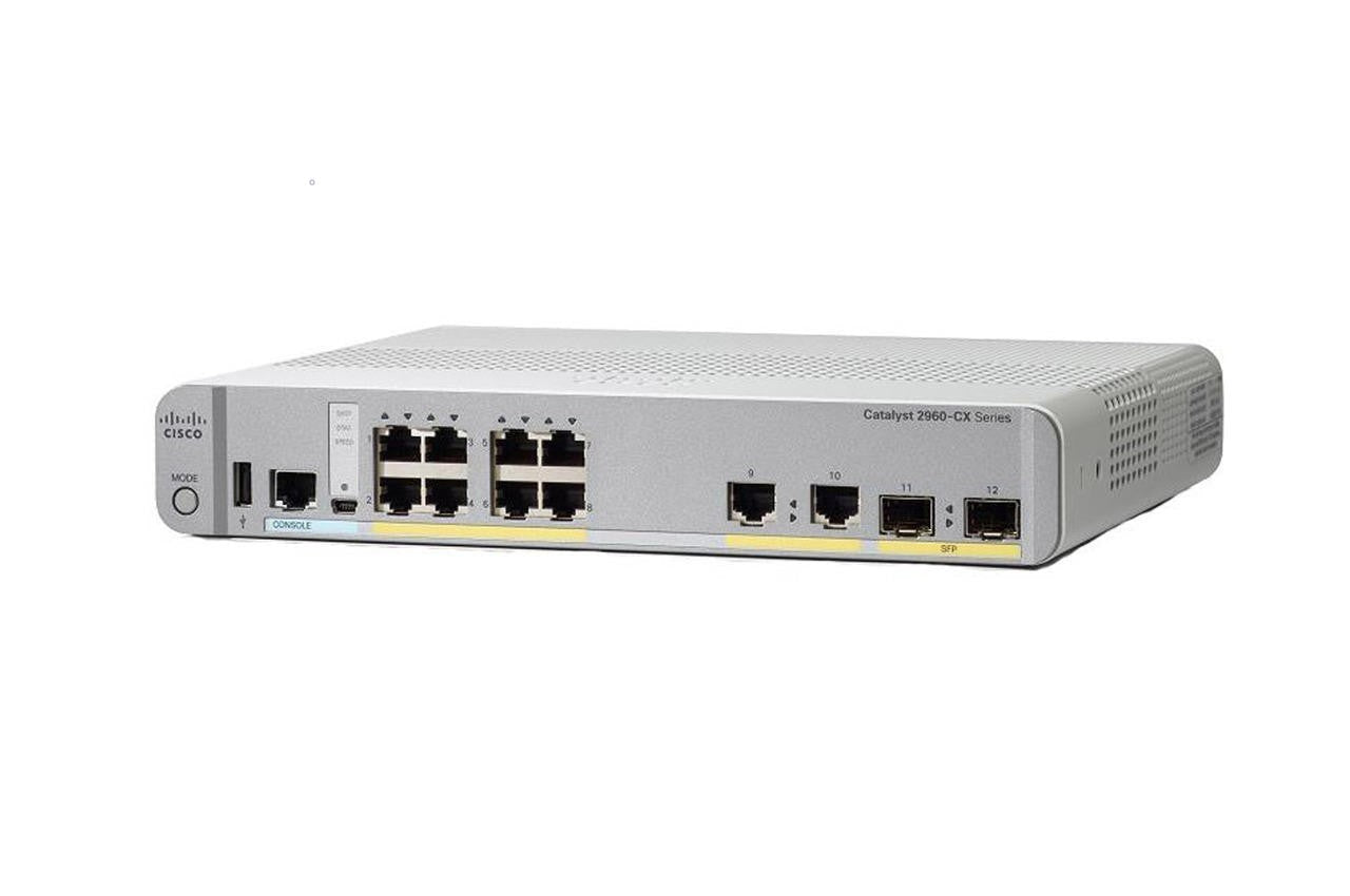 Cisco Catalyst 2960-CX WS-C2960CX-8TC-L 8端口千兆以太网交换机，2个SFP端口，紧凑型无风扇管理型交换机 <tc>交换机</tc> | 二手