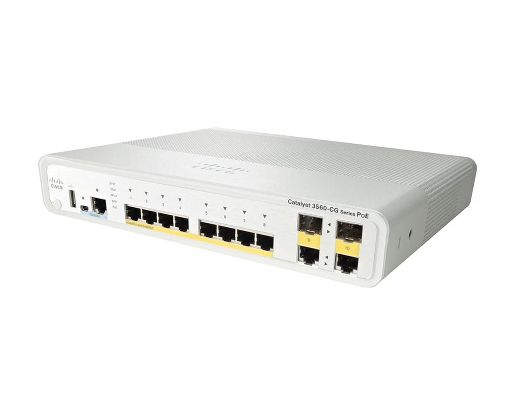 Cisco WS-C3560CG-8PC-S Catalyst 3560-C 8端口千兆PoE+ 124W 2x双上行链路无风扇紧凑型交换机 <tc>交换机</tc> - | 新