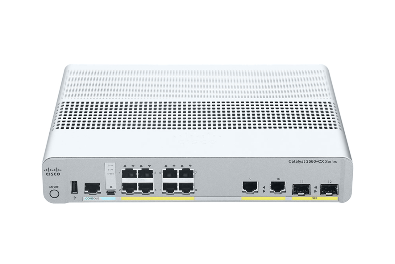 Cisco WS-C3560CX-8TC-S Catalyst 3560-CX 8 cổng GbE 2x SFP 2x Copper Không quạt, nhỏ gọn L3 <tc>công tắc mạng</tc> | ĐÃ QUA SỬ DỤNG
