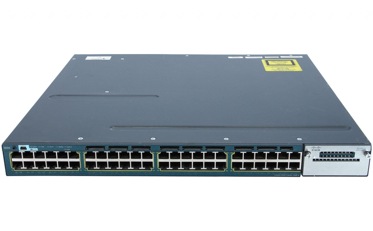 Cisco WS-C3560X-48P-S Catalyst 3560-X 48 ports Gigabit PoE+ 435 W Base IP autonome <tc>Switch</tc> | OCCASION Image principale