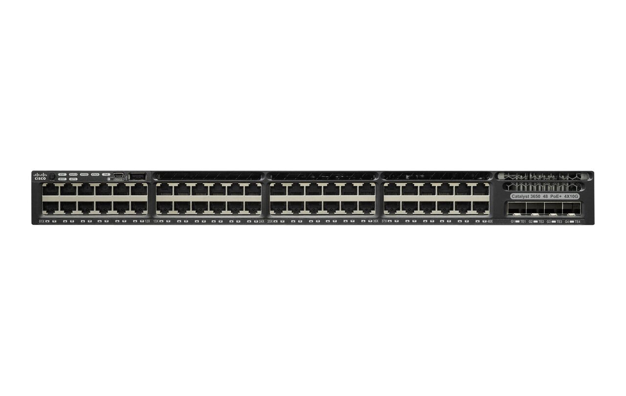 Cisco WS-C3650-48FS-E 3650 48-Port 1GbE 4x1G PoE Switch | USED Main image